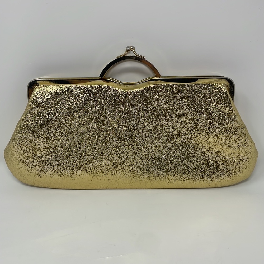 Vintage Gold Metallic Kiss-lock Clutch🖤